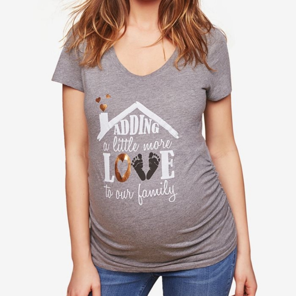 Motherhood Maternity "Adding a Little More Love" Ruched Tee